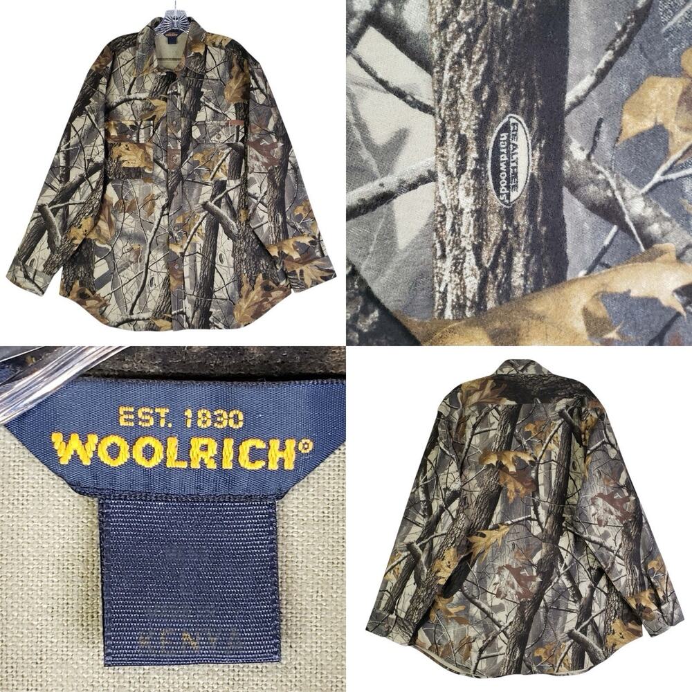 Woolrich Realtree Hardwood Advantage Camo Shirt Mens Large Button Up Cotton